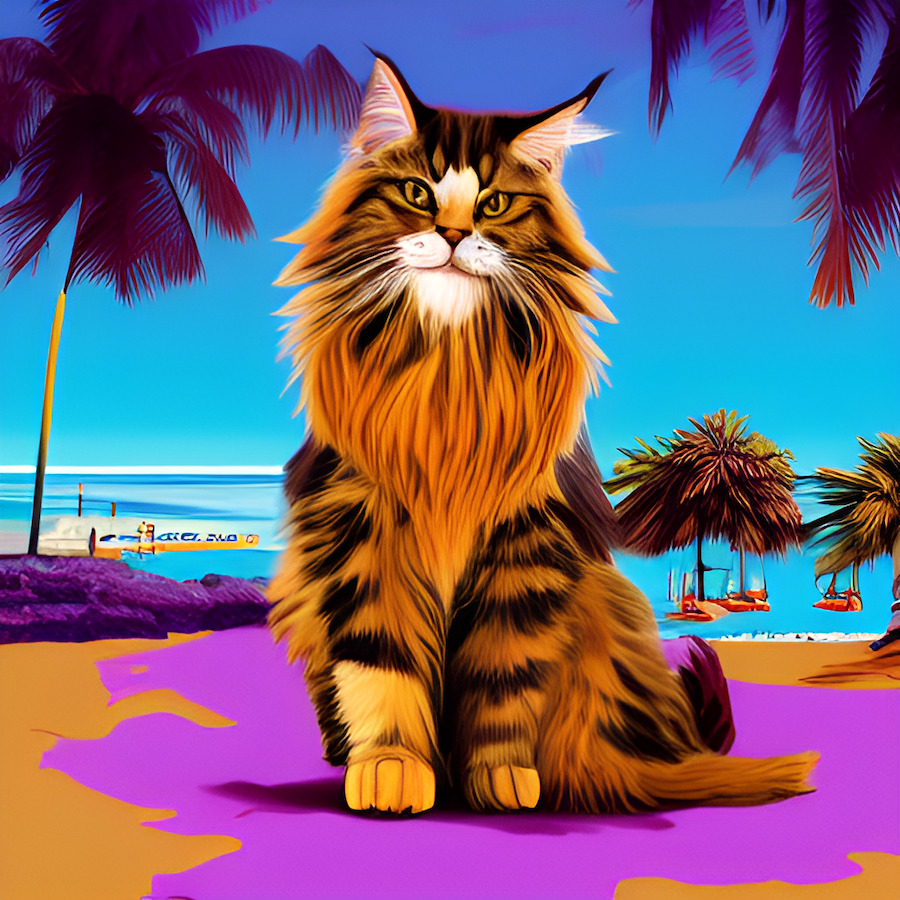 cat on vacation
